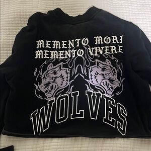 Black & purple Darc sport long sleeve crop top